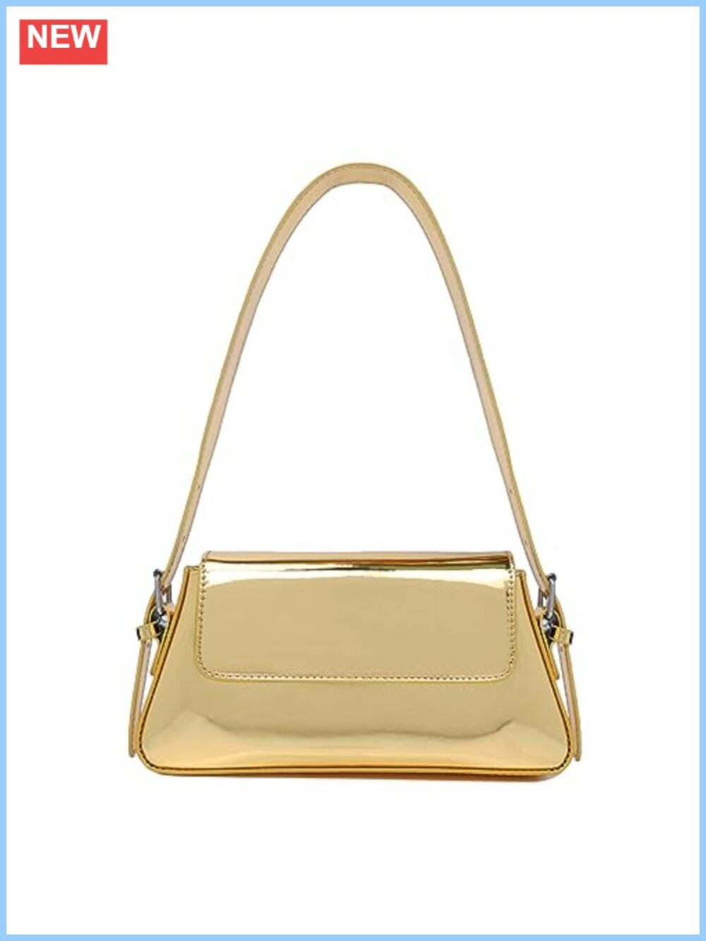 Small Patent Leather Hobo Shoulder Bag Evening Clutch for Party Prom Wedding